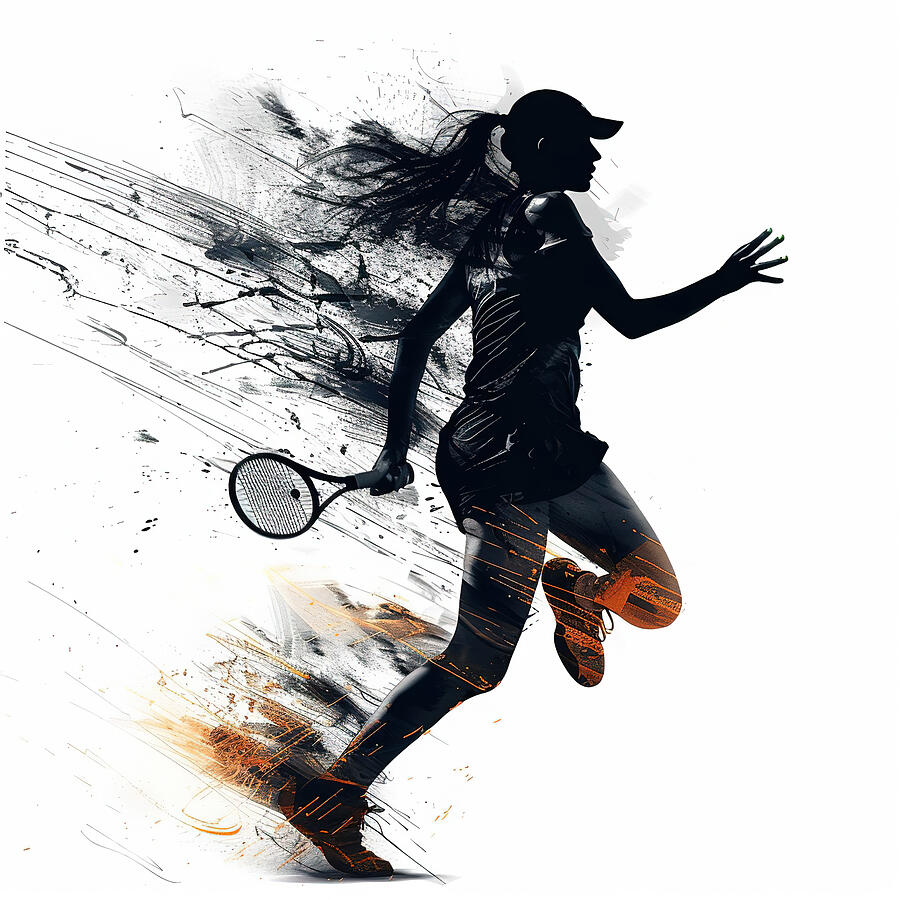 Women Tennis Player Digital Art by Athena Mckinzie