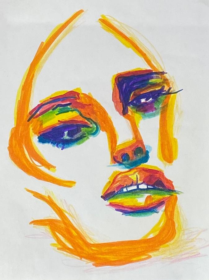 Women visage abstract Drawing by Melissa Turgeon - Fine Art America