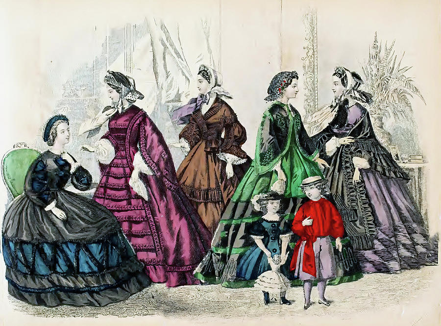 Women wearing Victorian era dresses Photograph by Steve Estvanik