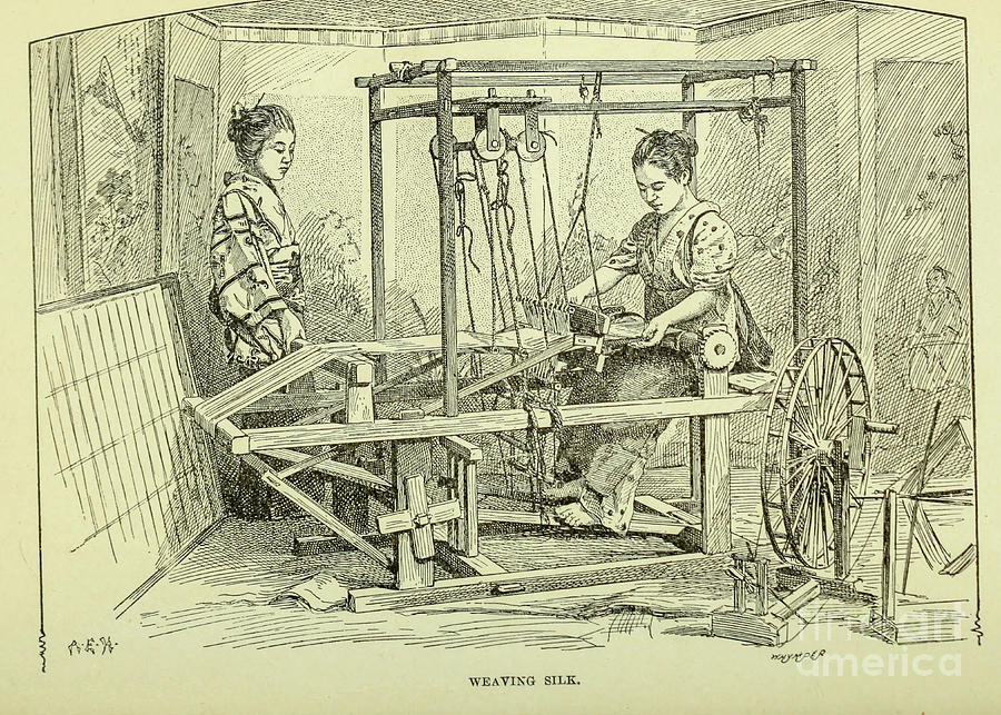 Women weaving Silk f1 Photograph by Historic illustrations - Pixels