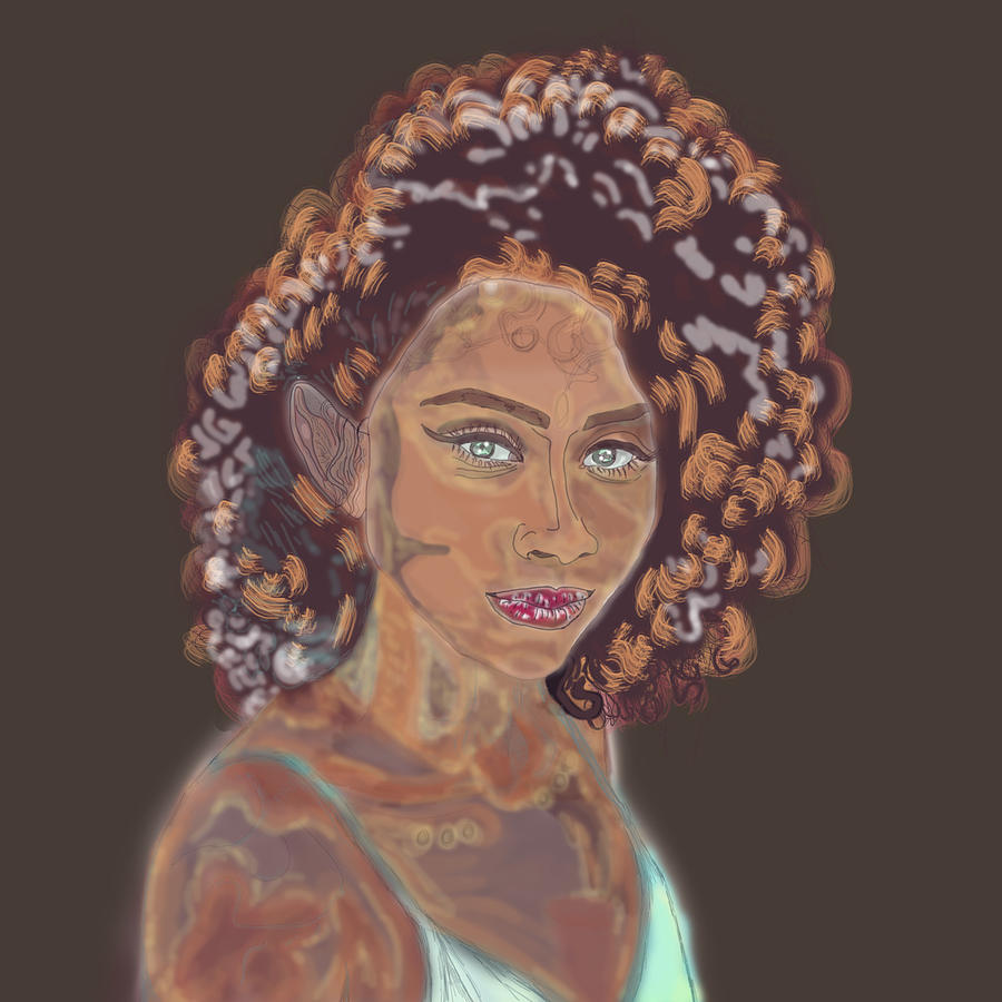 Women With Curly Hair Painting by Marshal James - Pixels