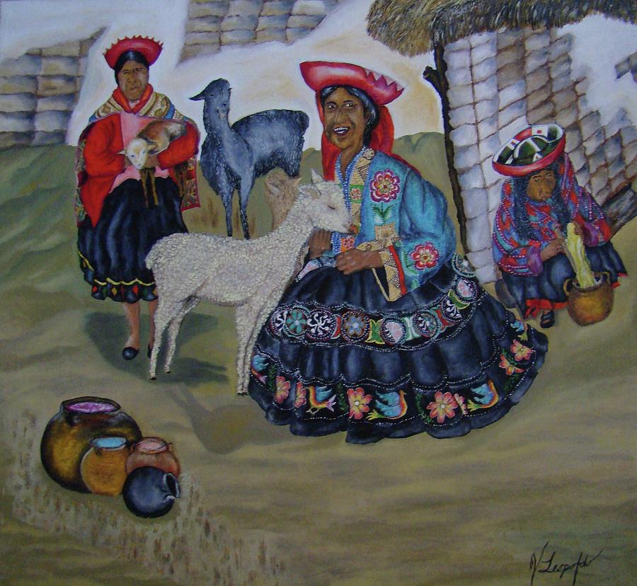 Womenof the Cuzco Painting by Jleopold Jleopold