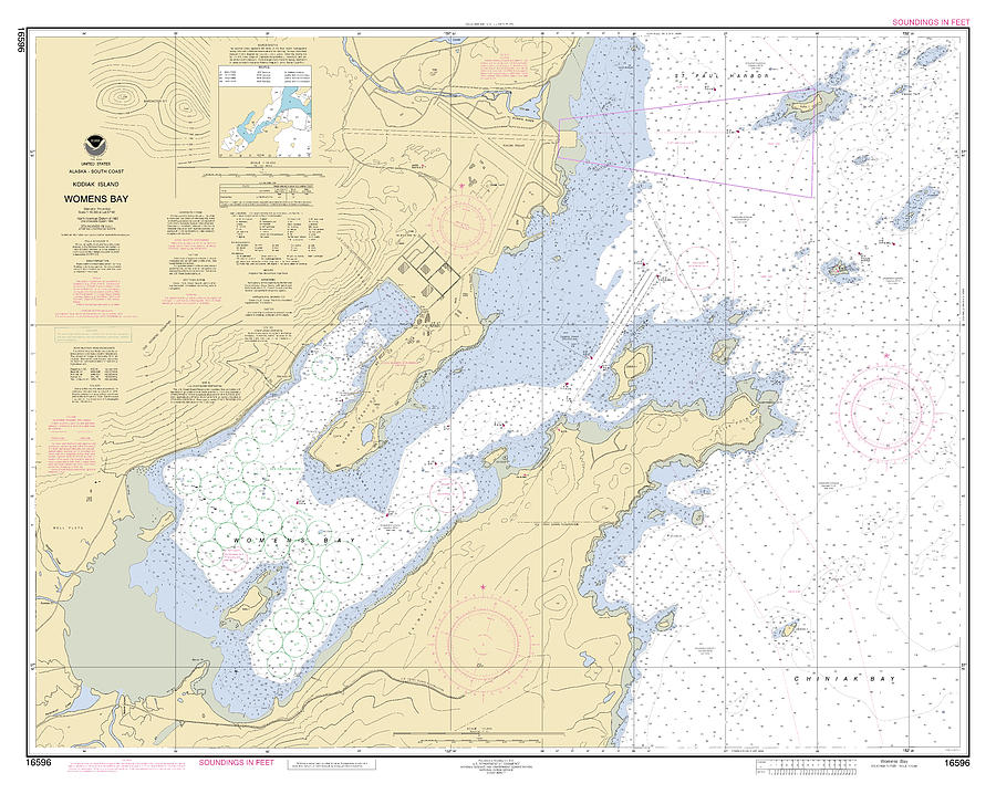 Womens Bay Kodiak Island Alaska, Noaa Chart 16596 Digital Art By 