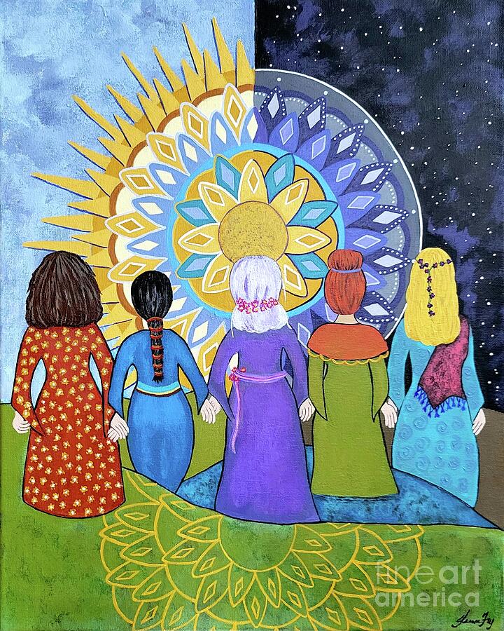 Womens Circle Mandala Painting by Jean Fry