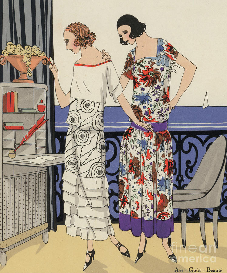 Womens fashion of the 1920s Painting by French School