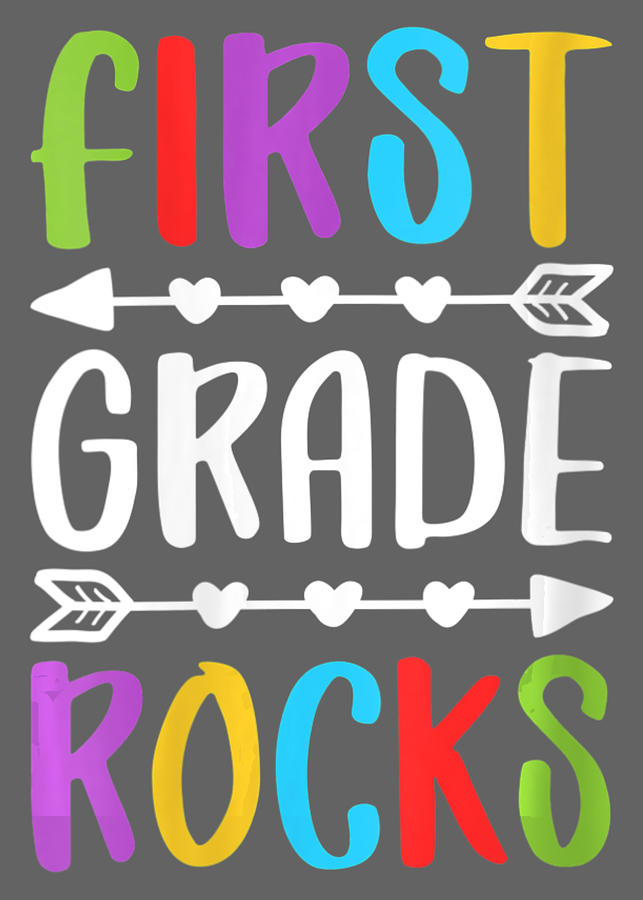 Womens First Grade Rocks 1St Grade Back To School V-Neck Digital Art by ...