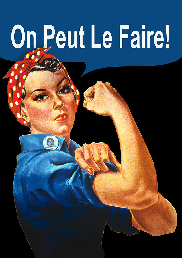  Womens French Rosie The Riveter - We Can Do It France - Womens Feminist T-Shirt Painting by Tony Rubino