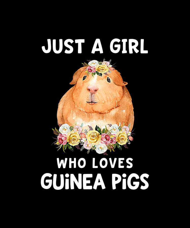 Womens Just A Girl Who Loves Guniea Pigs Pink Yellow Roses Premium ...