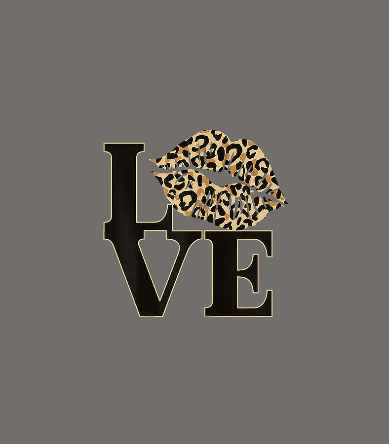 Womens Love Leopard Print Lips Valentines Day Digital Art by Tanyam ...