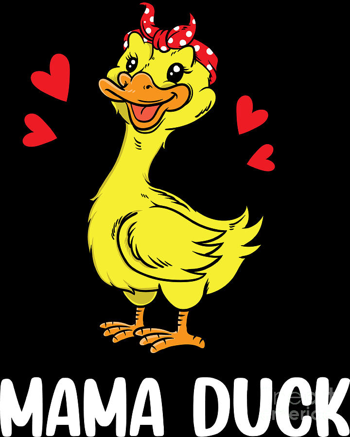 Womens Mama Duck Funny Mom Mothers Day Red Bandana Digital Art by ...