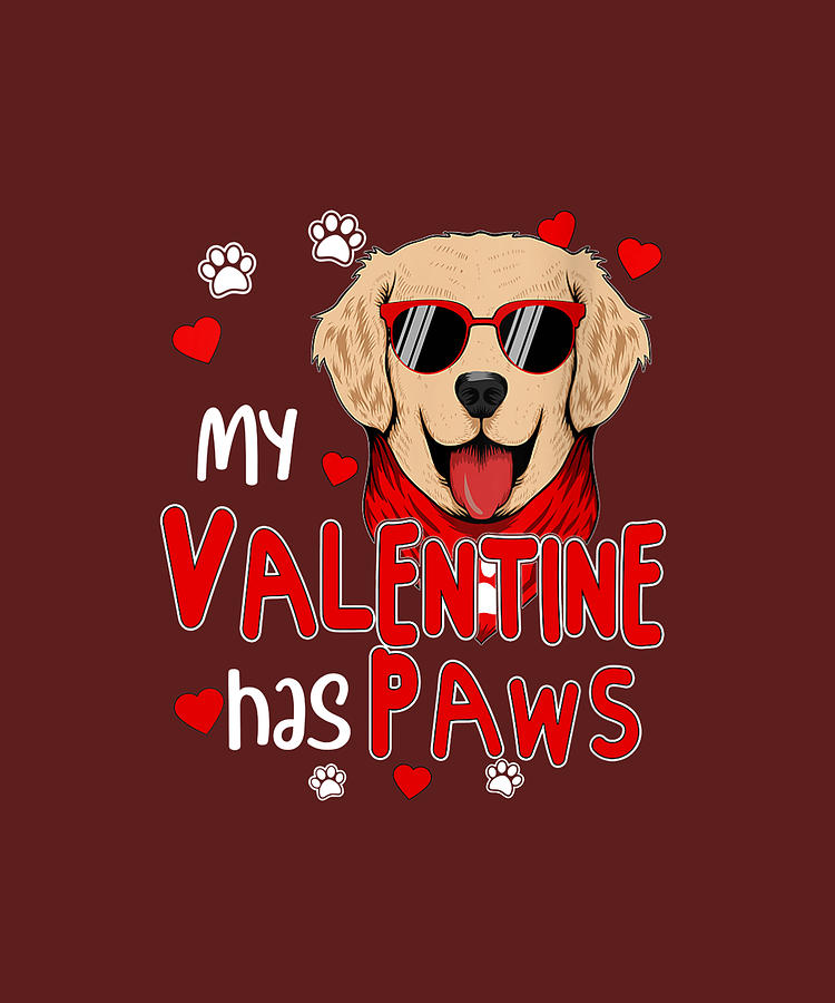 happy valentines day golden retriever