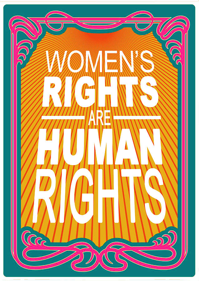 Womens Rights Are Human Rights Roe Retro Painting by Tony Rubino