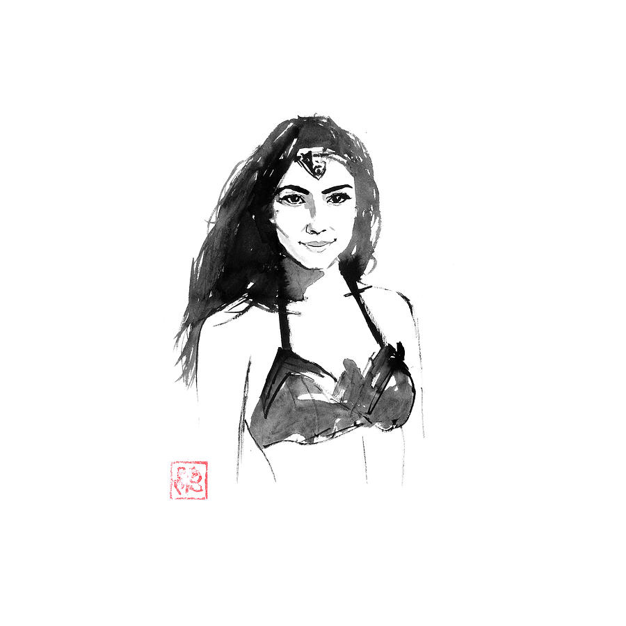 Wonder Woman Drawing - Wonder Bra by Pechane Sumie