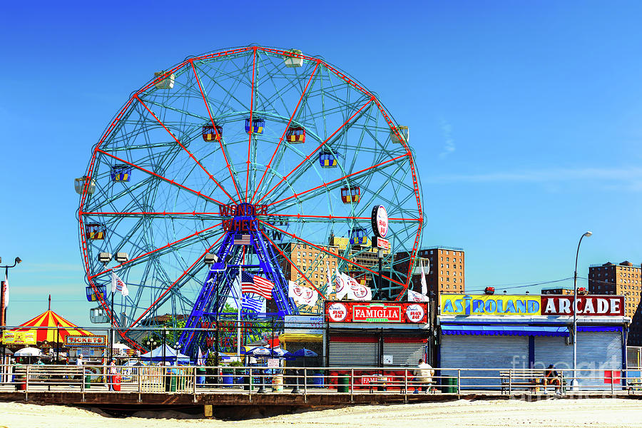 Wonder Wheel Colors in Coney Island Brooklyn Photograph by John Rizzuto