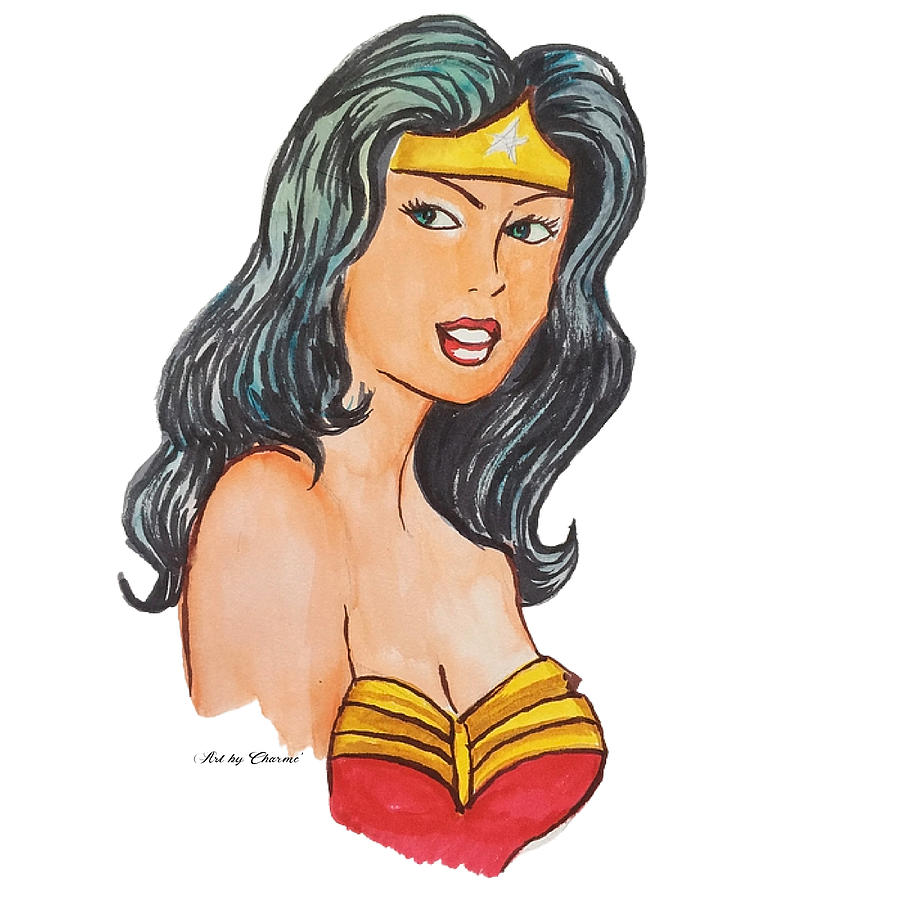 Wonder Woman Cartoon Drawing - Free Transparent PNG Clipart Images Download