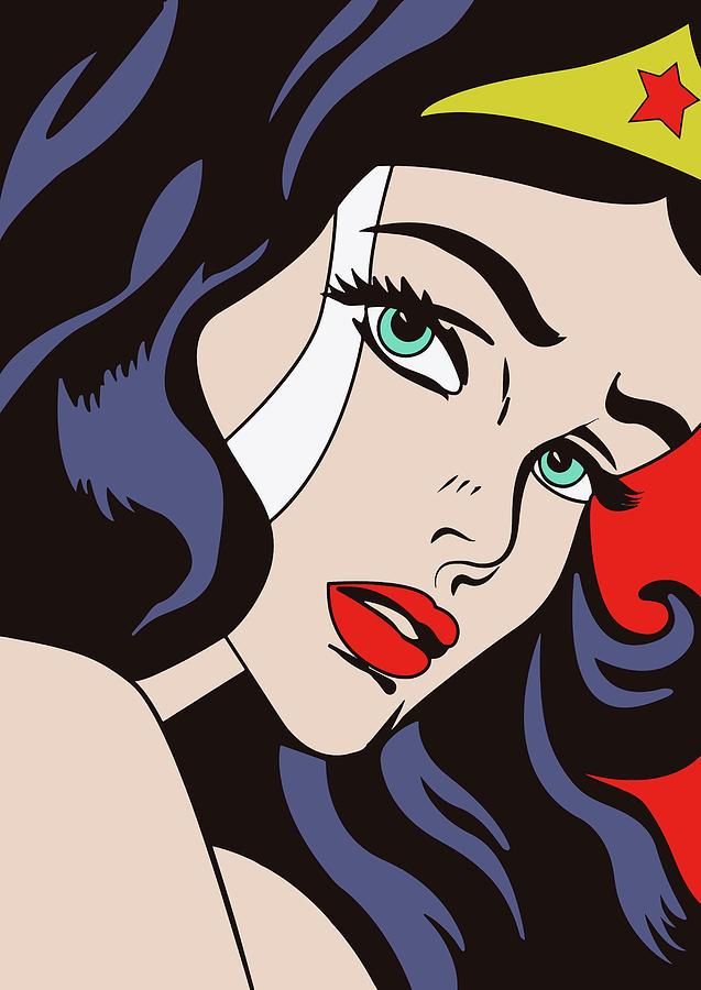 Wonder Woman - Roy Lichtenstein Style Digital Art by Retro Pops