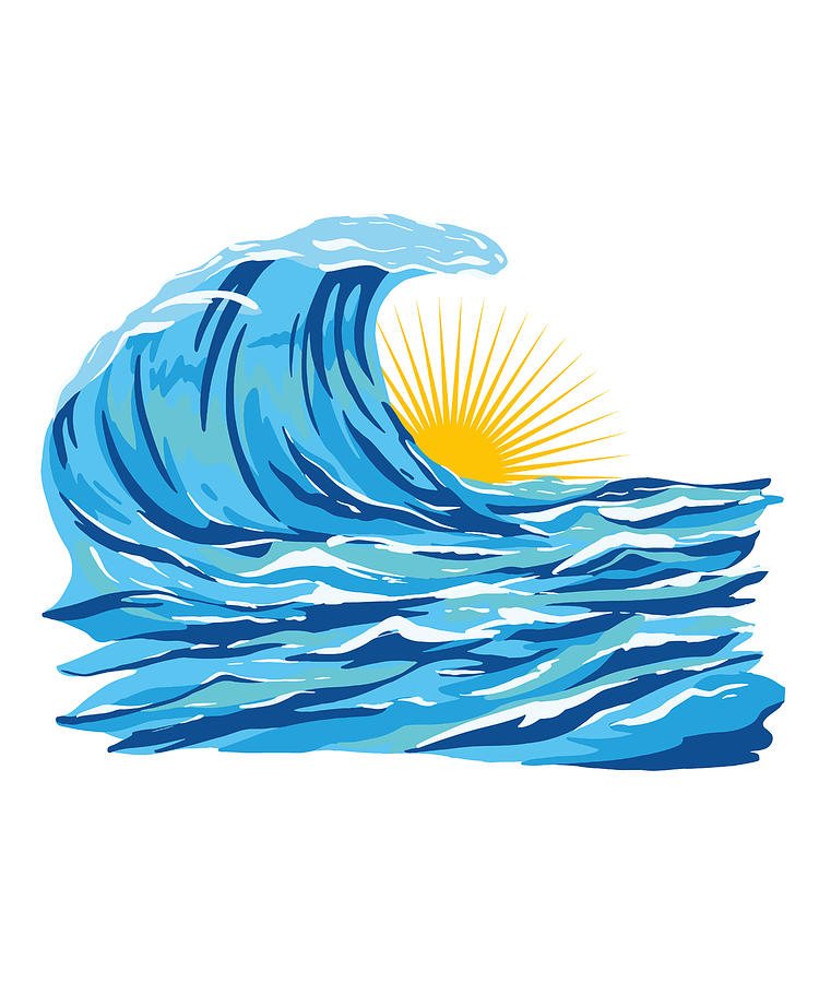 Wonderful design sun covered by a huge wave. Digital Art by Mohamed ...