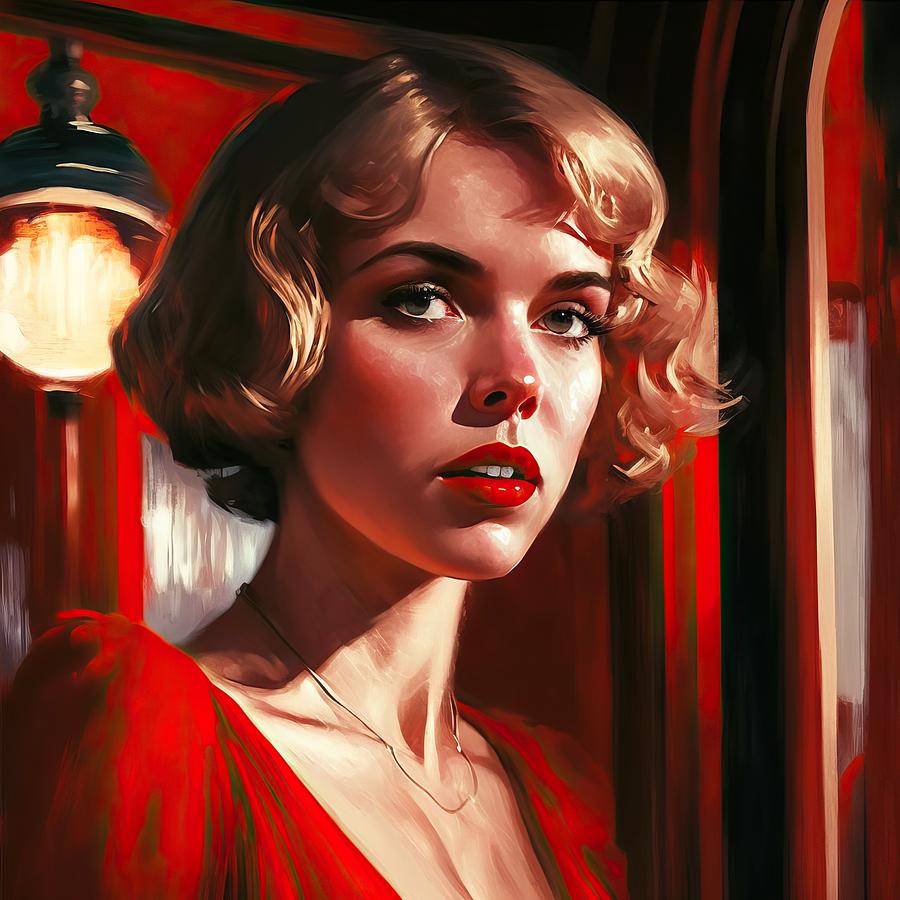 Vintage Painting - Wonderful Scarlett by My Head Cinema