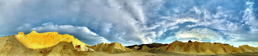 Nature Photograph - Wonderful sky over Zabriskie Point in Death Valley by Maria Laszka