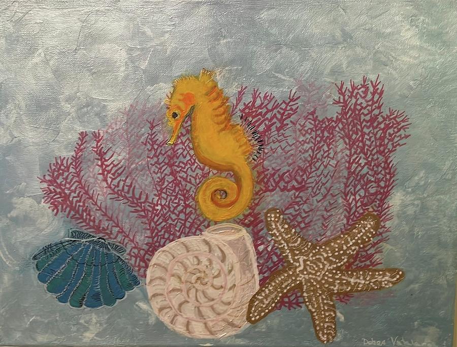 Wonders of the ocean #1 Painting by Debra Vatalaro