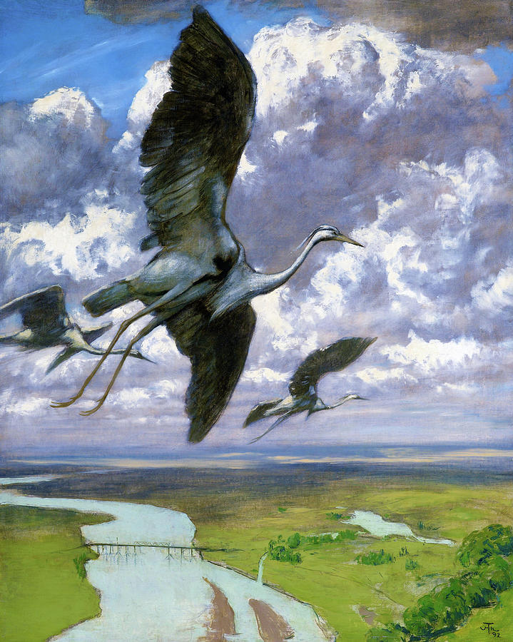 Wondrous birds - Digital Remastered Edition Painting by Hans Thoma