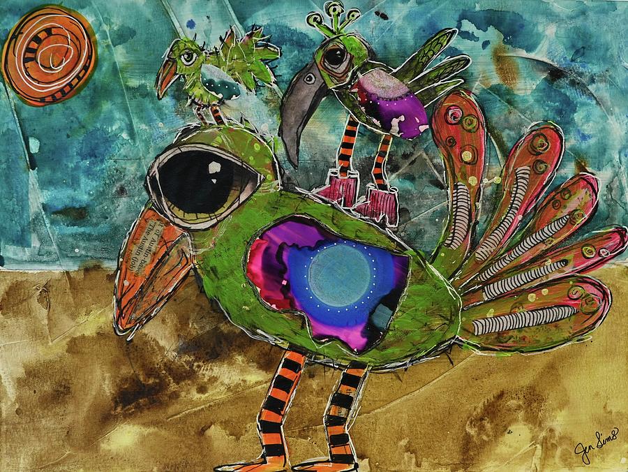 Wonky Birds Digital Art by Jennifer Sims - Fine Art America