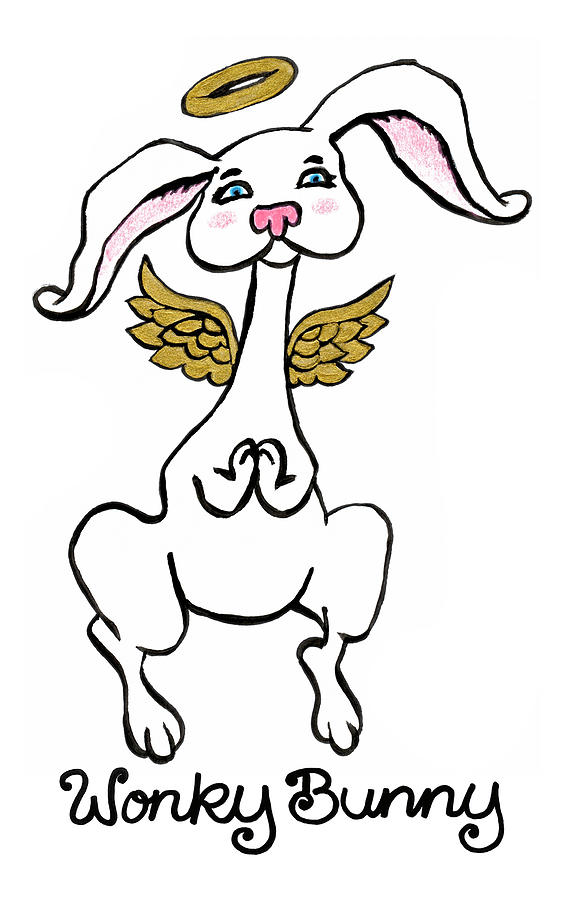 Wonky Bunny Angel Drawing