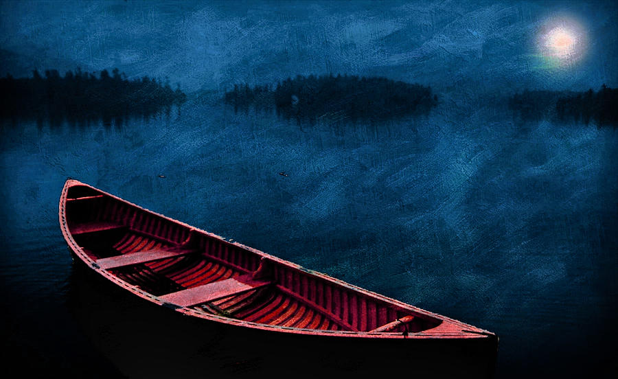 Wood Canoe Blu Digital Art by Russ Considine