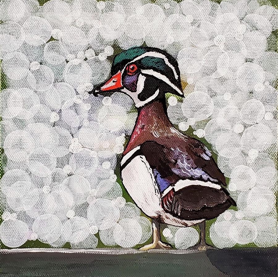 Wood Duck Painting by Amy Kuenzie
