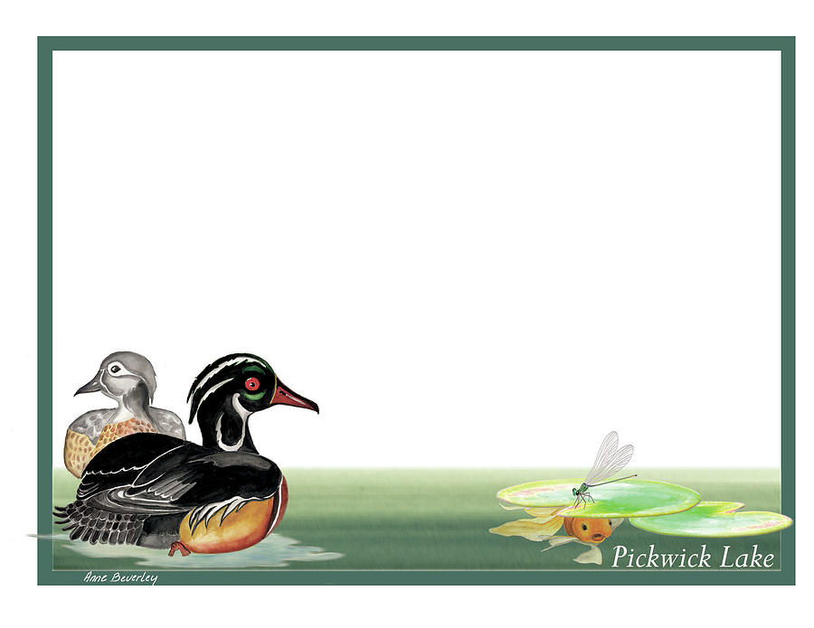 Wood Ducks at Pickwick Painting by Anne Beverley-Stamps