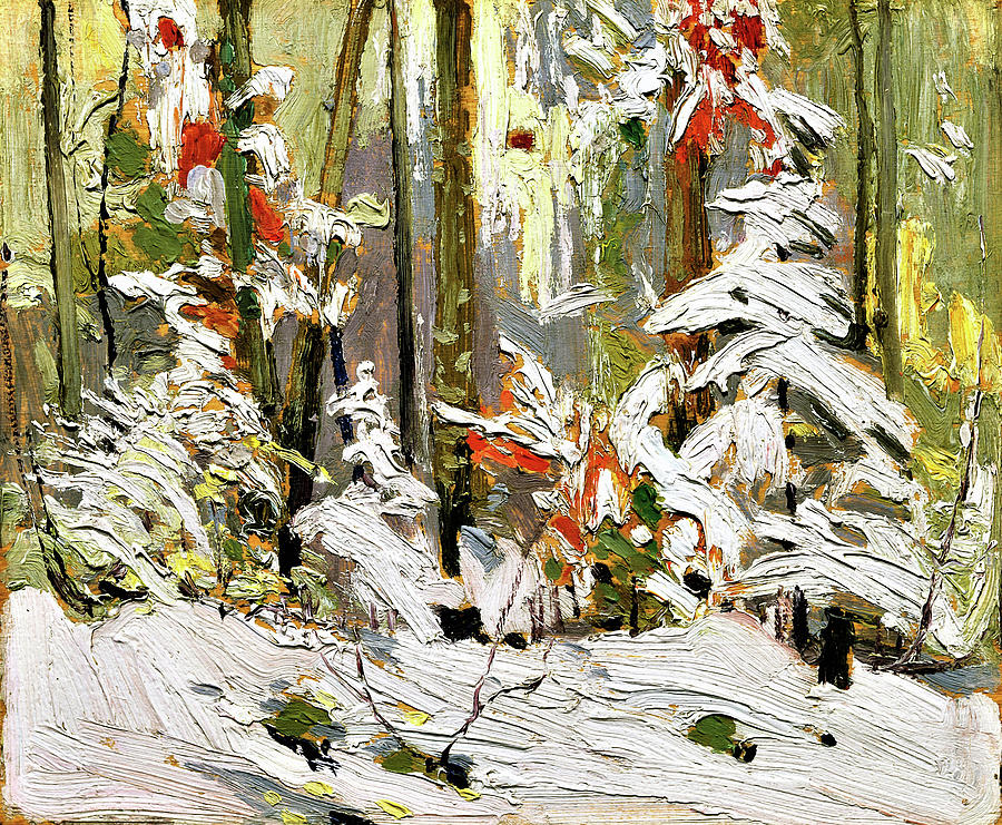 Nature Painting - Wood Interior, Winter - Digital Remastered Edition by Tom Thomson