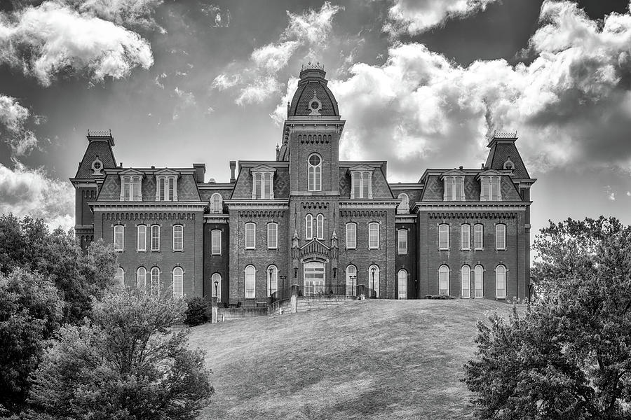Woodburn Hall - WVU - Black and White Photograph by Susan Rissi Tregoning
