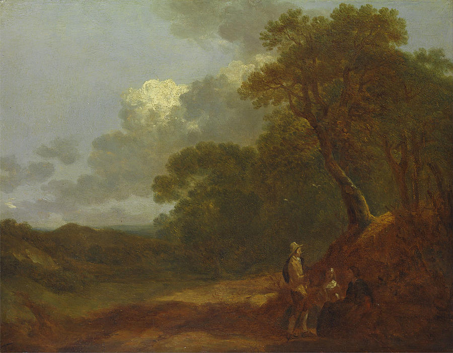 Wooded Landscape with a Man Talking to Two Seated Women Photograph by Paul Fearn