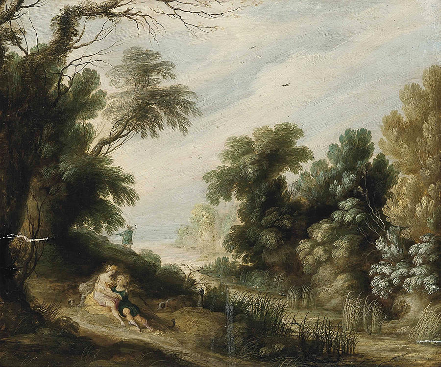 Wooded river landscape with Venus and Adonis Painting by Alexander Keirincx Wooded river landscape with Venus and Adonis Painting by Alexander Keirincx