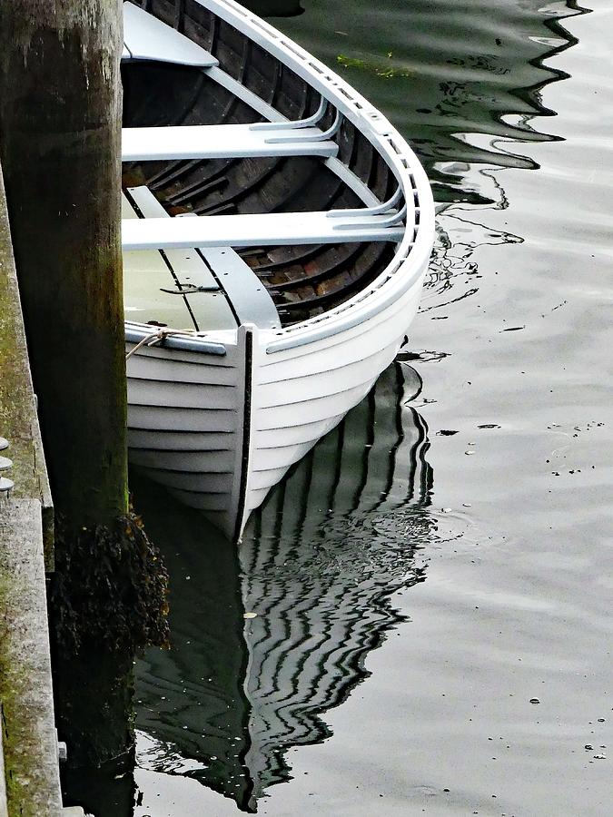 Wooden Boat at the Pier Photograph by Sharon Williams Eng