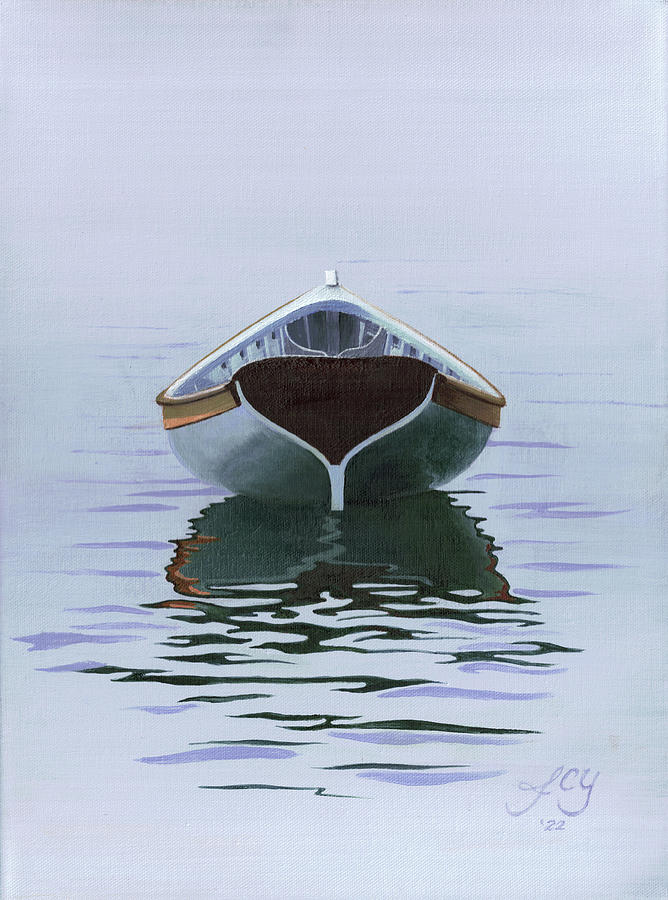 Wooden boat in the mist Painting by Jeff Yaschur Fine Art America