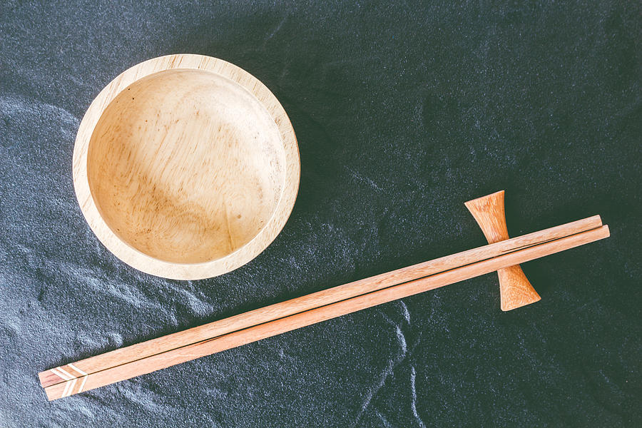 Wooden bowl and wooden chopsticks Photograph by Arto_canon