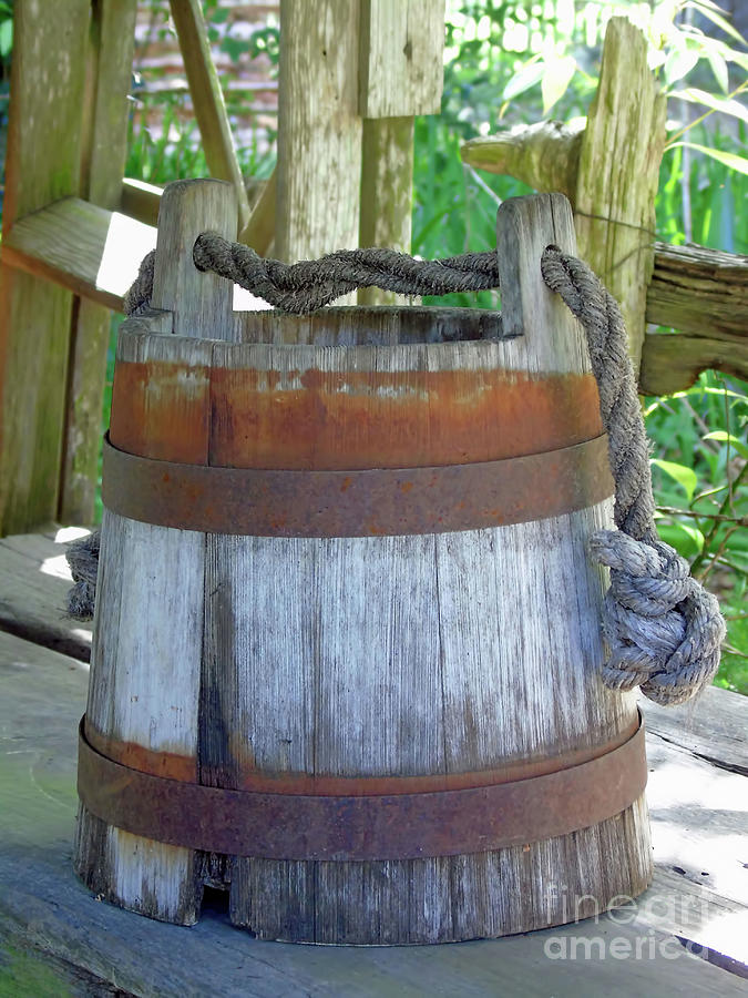 Wooden Bucket Photograph by D Hackett