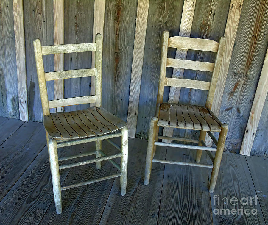 Wooden Chairs - Dudley Homestead Photograph by D Hackett
