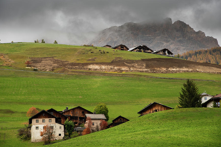 Wooden cottage houses, Italian Alps Photograph by Michalakis Ppalis