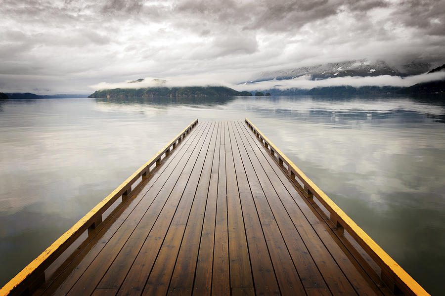 Wooden Dock on Harrison Lake, British Columbia, Canada Photograph by Edmund Lowe Photography