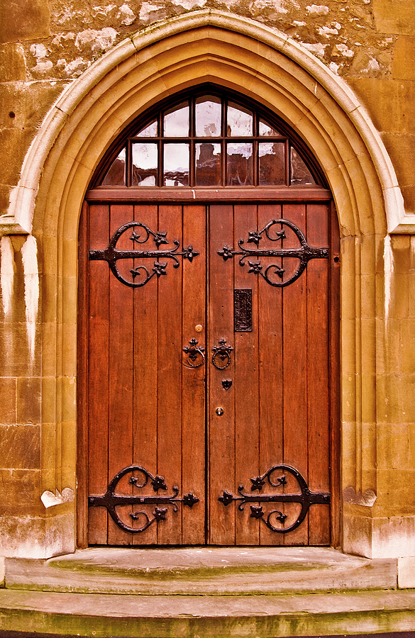 Architecture Photograph - Wooden Door at Tower Hill by Christi Kraft
