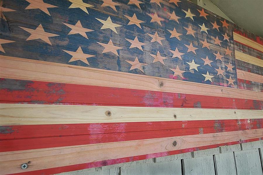 Wooden Flag Pyrography by John Parulis