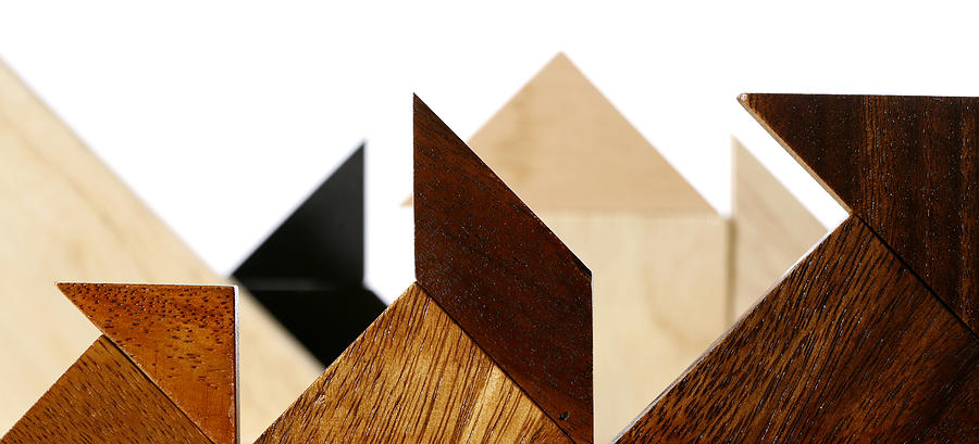 Wooden geometric shapes Photograph by PhotoAlto/Virginie Perocheau