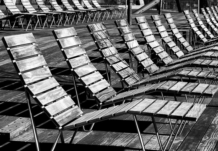Wooden Lounge Chairs Photograph by Cate Franklyn
