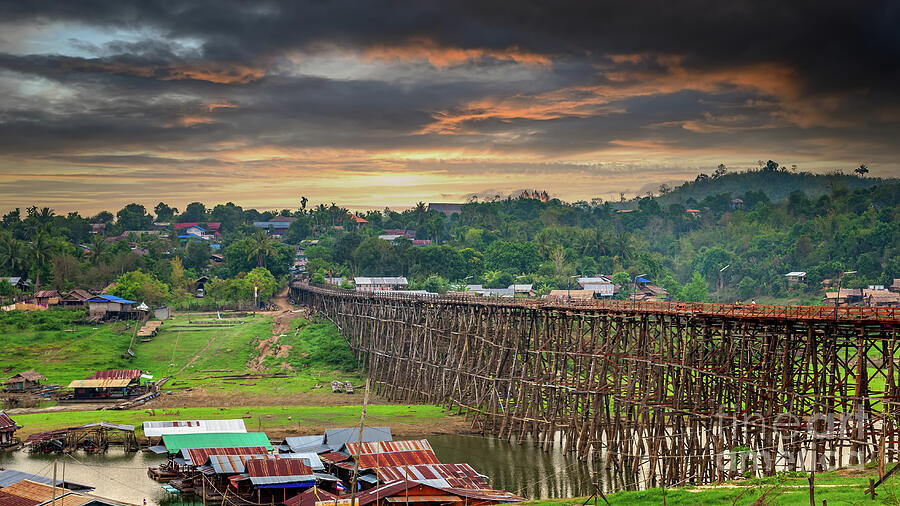 Wooden Mon Bridge Thailand Photograph by Adrian Evans