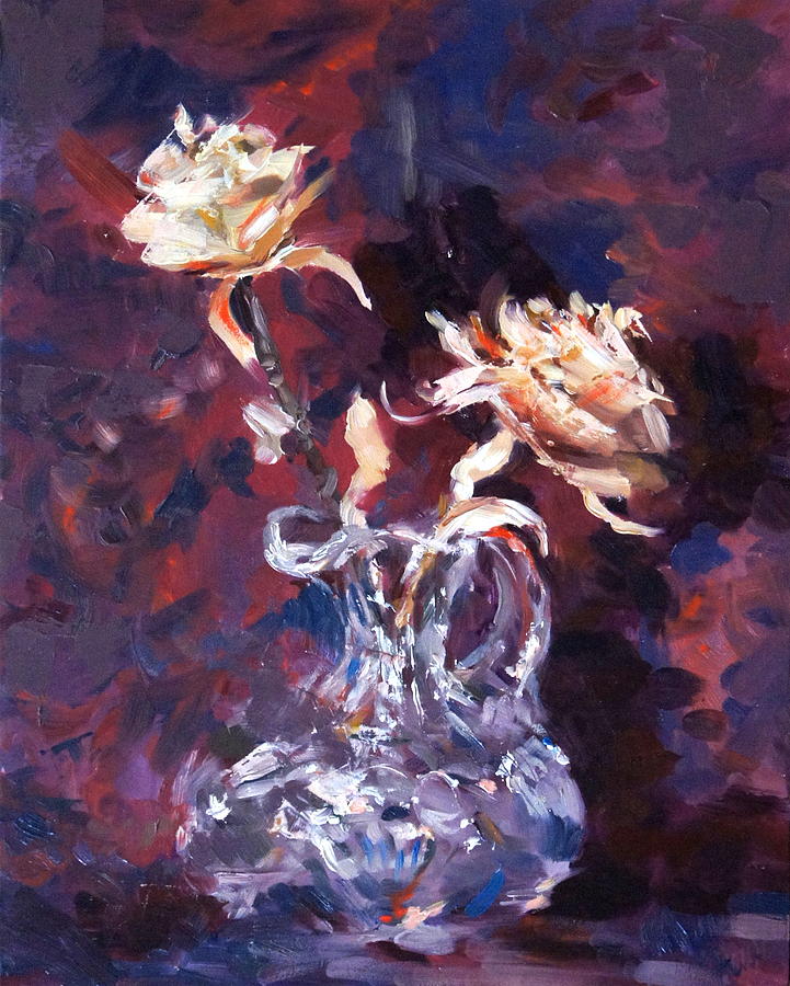Rose Painting - Wooden Roses by Mary Haas