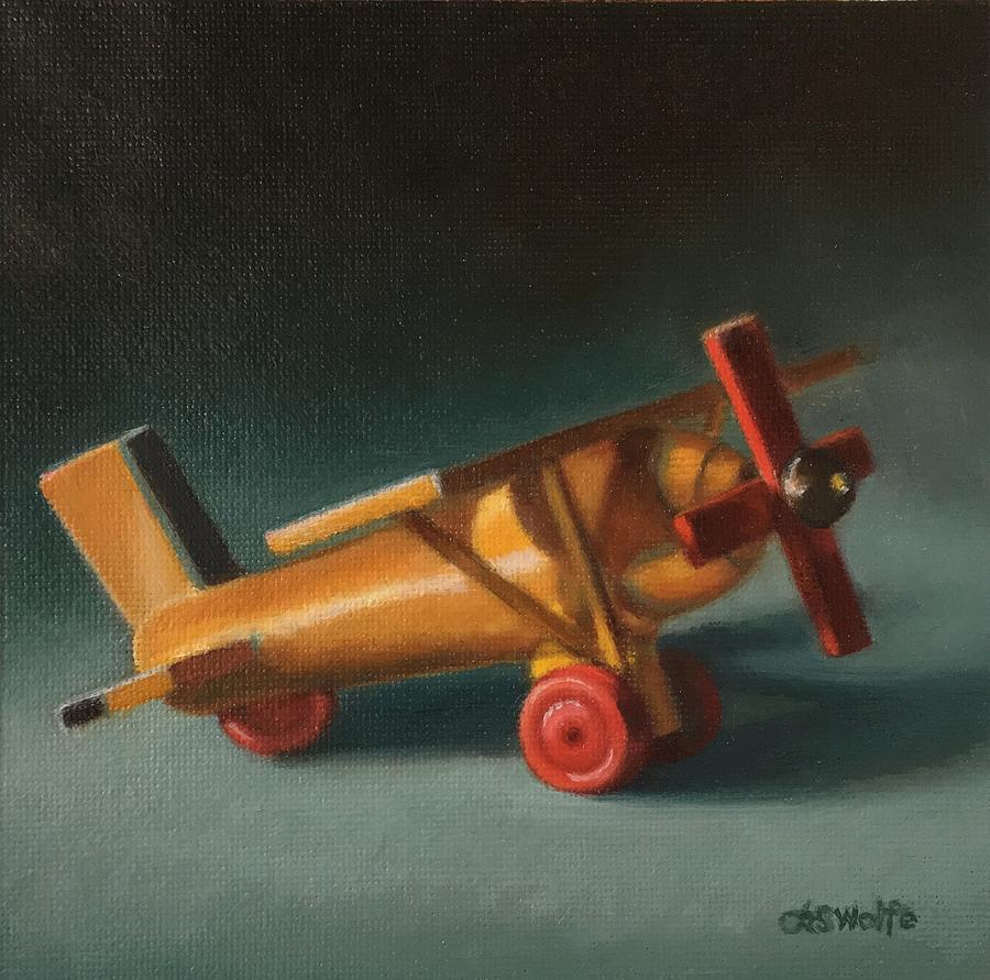 Wooden Toy Airplane Painting by Rosanne Wolfe - Fine Art America