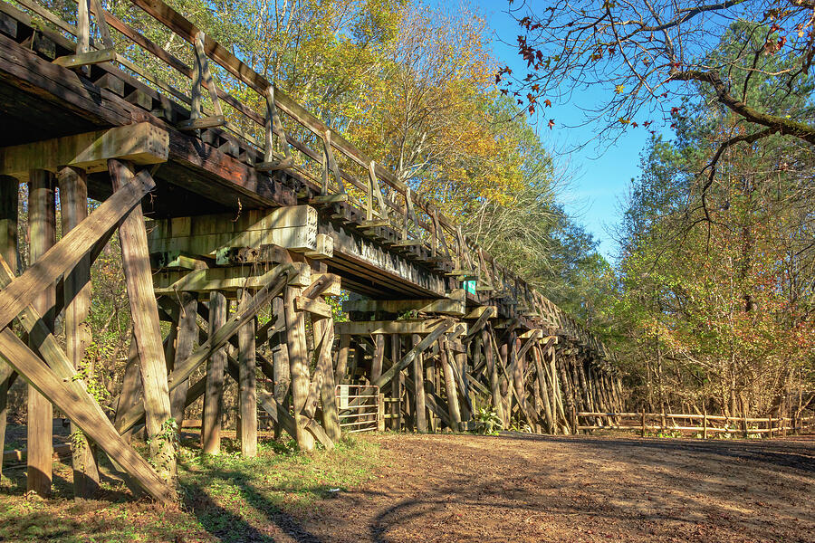 Wooden Trestle Bridge on the Palmetto Trail South Carolina Autumn Scene ...