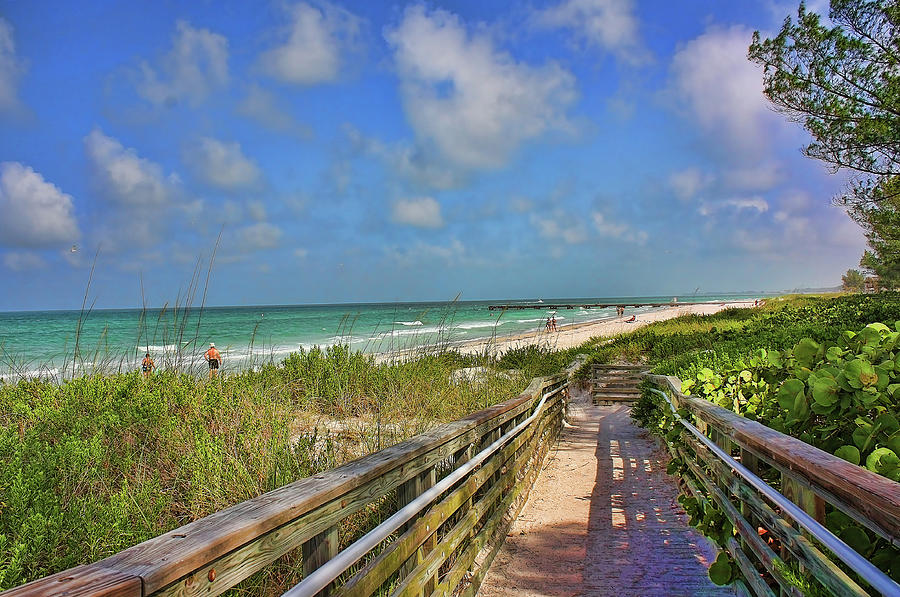 Summer Photograph - Wooden Walkway To The Beach by HH Photography of Florida